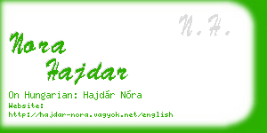 nora hajdar business card