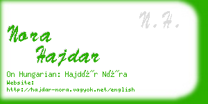 nora hajdar business card